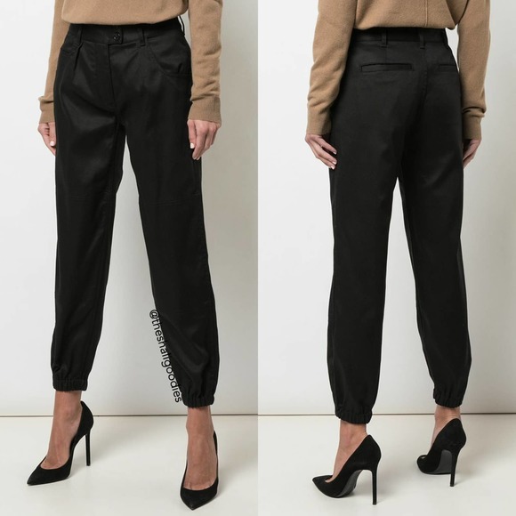 NILI LOTAN Military Pants Black Cotton Blend